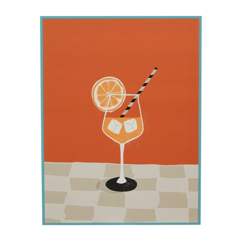 Cadre de décoration 'Cocktail', coloris orange - L