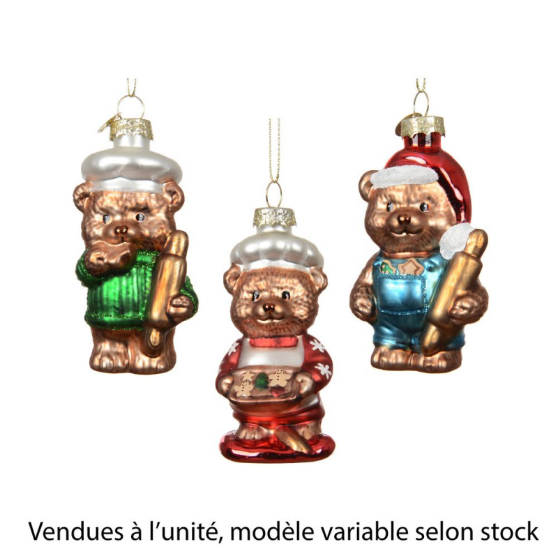 Suspension de Noël en verre 'Ours', modèle variabl