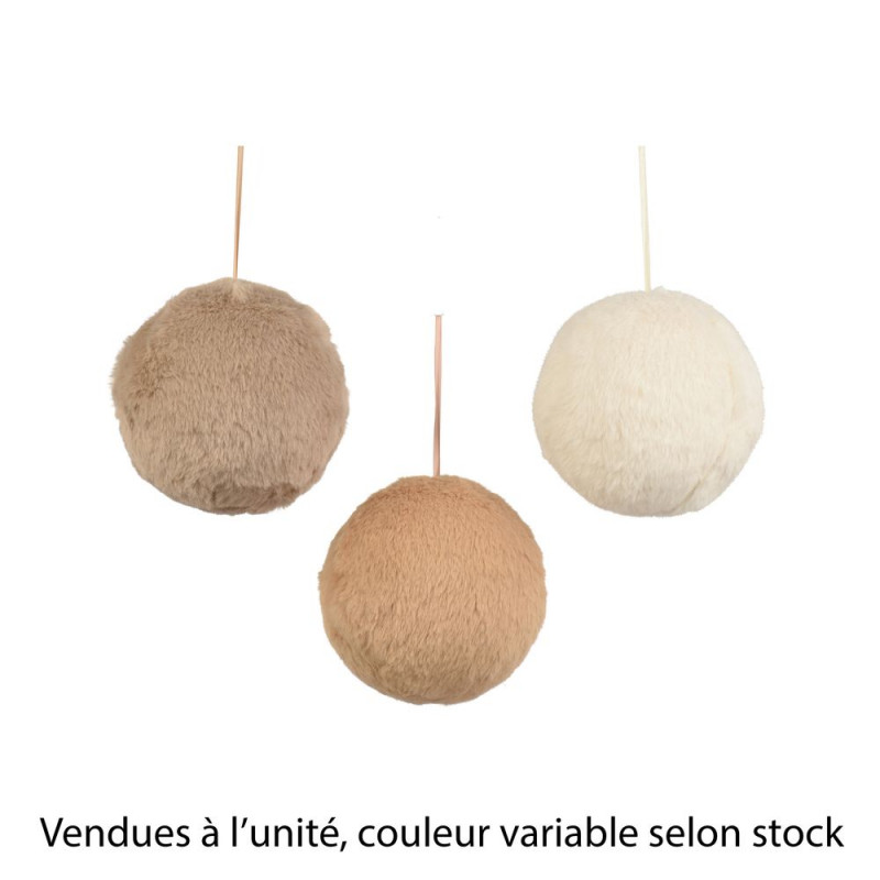 Boule en fourrure artificielle, coloris variable -