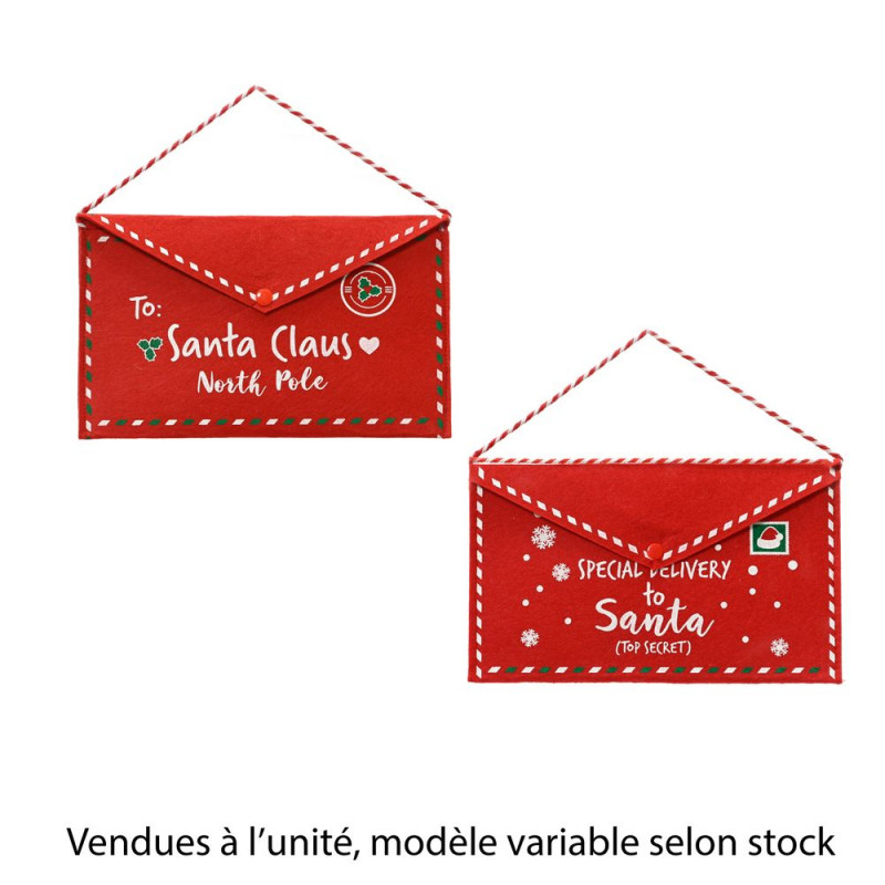 Suspension de Noël 'Lettre', coloris rouge, modèle