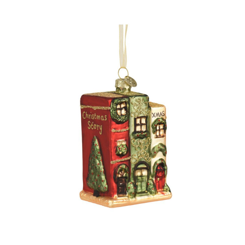 Suspension de Noël 'Maison bibliothèque' - H. 9,7c