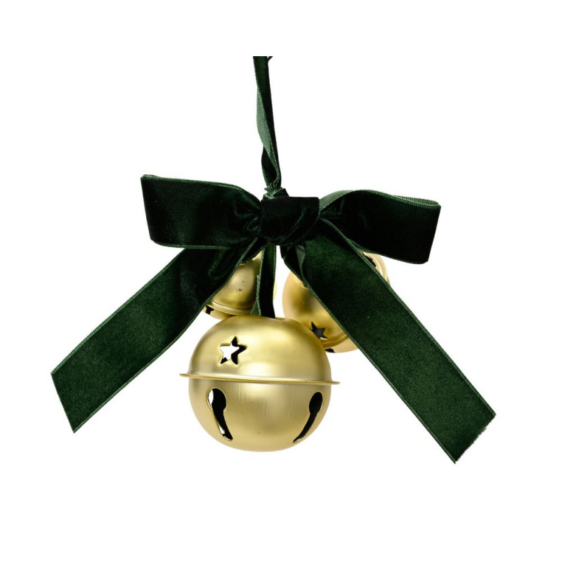 Suspension de Noël 'Cloche grelots', coloris or et