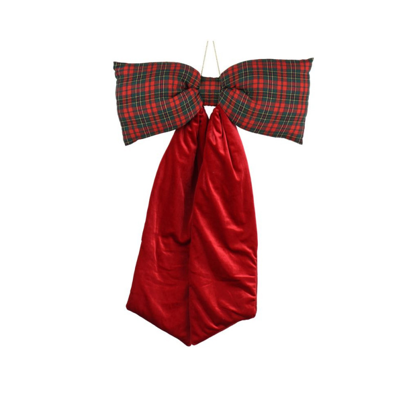 Noeud en velours, coloris rouge - H. 80cm