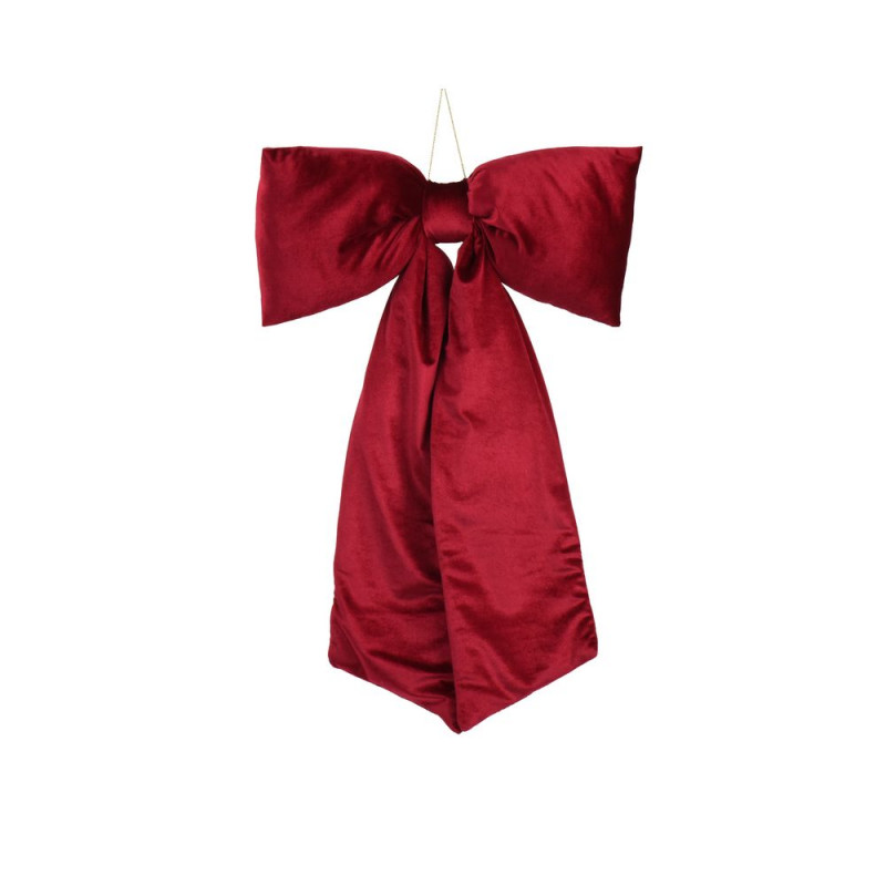 Nud de Noël en velours, coloris bordeaux - H. 80c