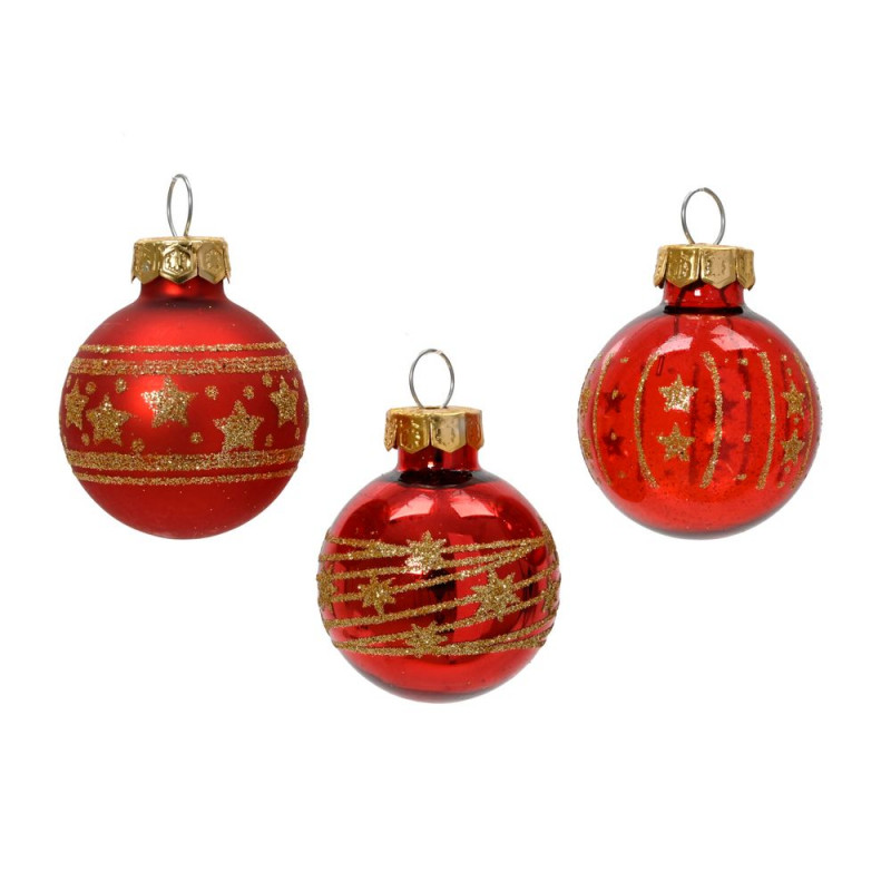 Assortiment de 9 boules de Noël en verre, coloris