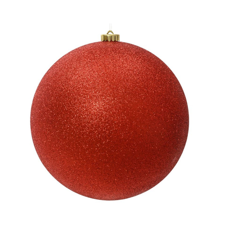 Boule de Noël pailletée, coloris rouge - D. 20cm