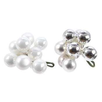 Grappe 10 boules verre sur pique brillant et mat a