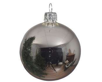 Boule de Noël en verre brillant d7cm argent