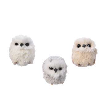 Suspension de Noël : chouette peluche - H. 7cm