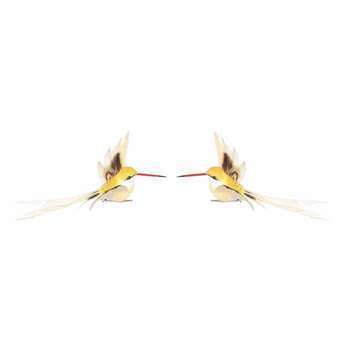 Clip Colibri : x2, jaune, L.16xh.3,5cm