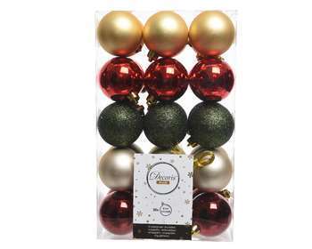 Boules de Noël de Noël, mix or et marron, boîte de