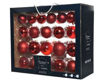 Set de boules couleur rouge Ø7 cm x42