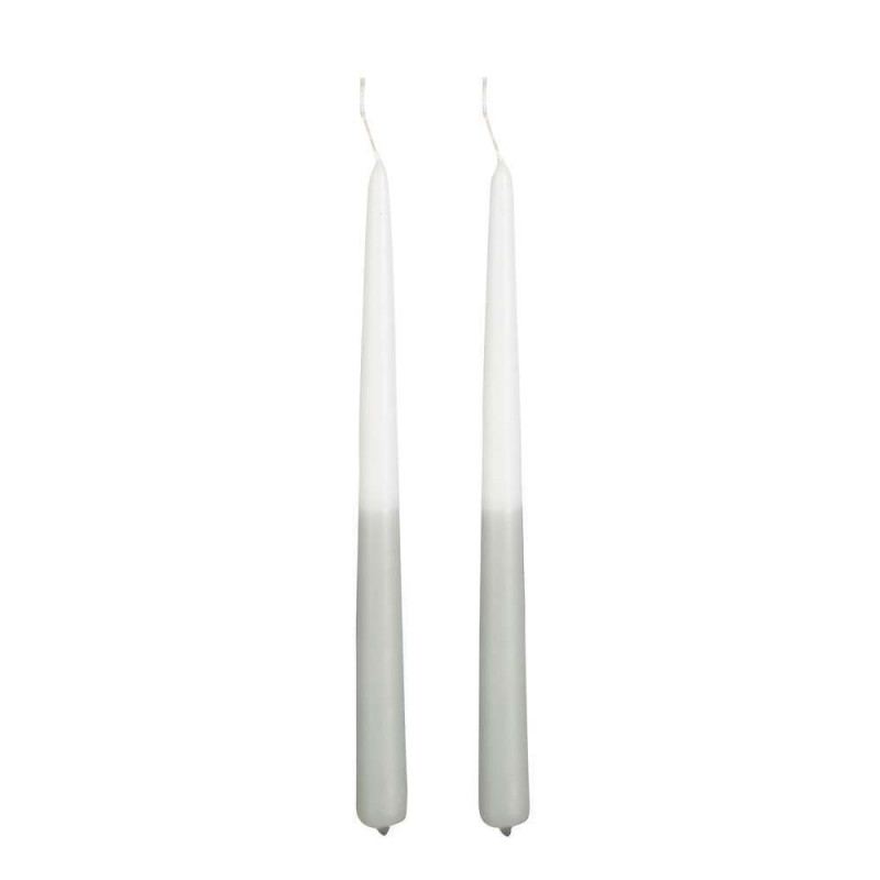 Bougie diner vert clair 2 pièces - Dip Dye - H. 30