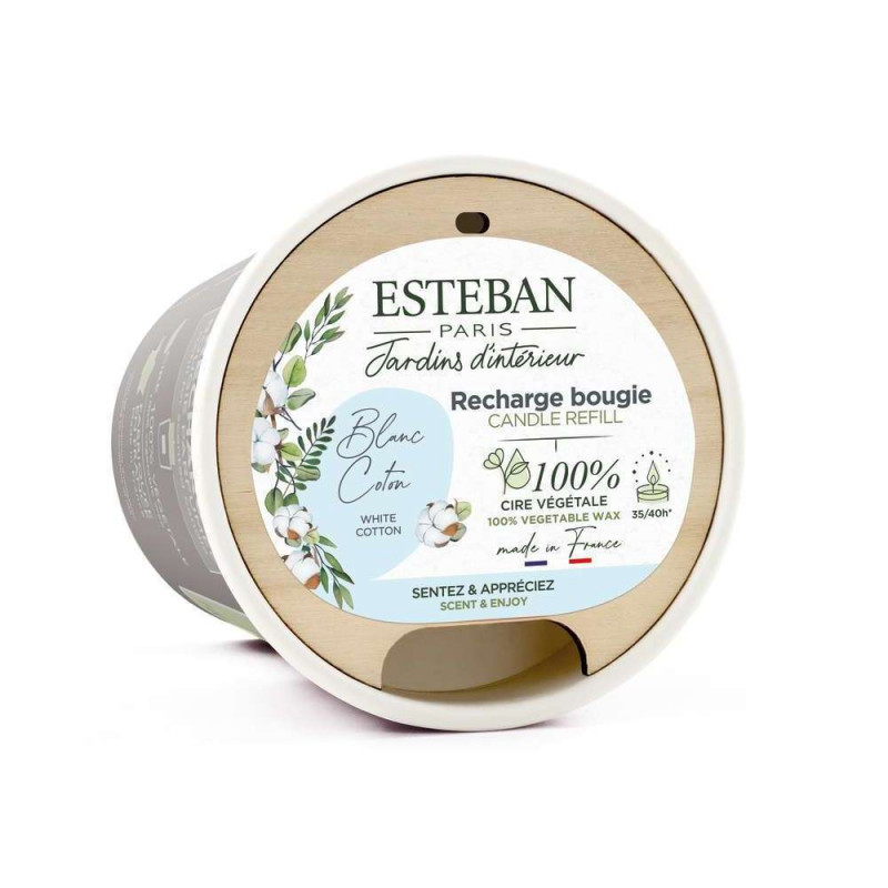 Recharge pour bougie parfumée 180 g Blanc coton