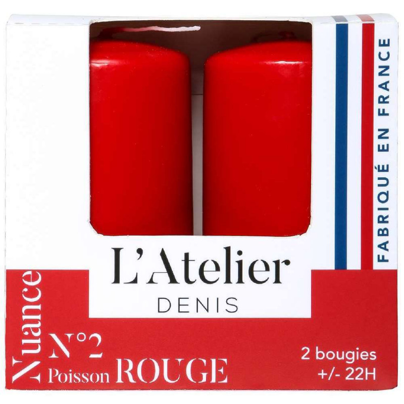 2 Bougies cylindriques, Rouge