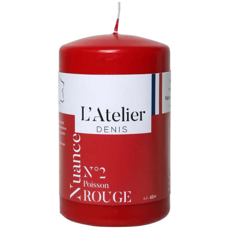 Bougie cylindrique MM, Rouge