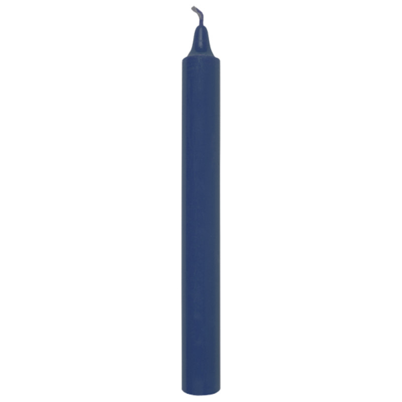 Bougie, coloris bleu - H. 17cm