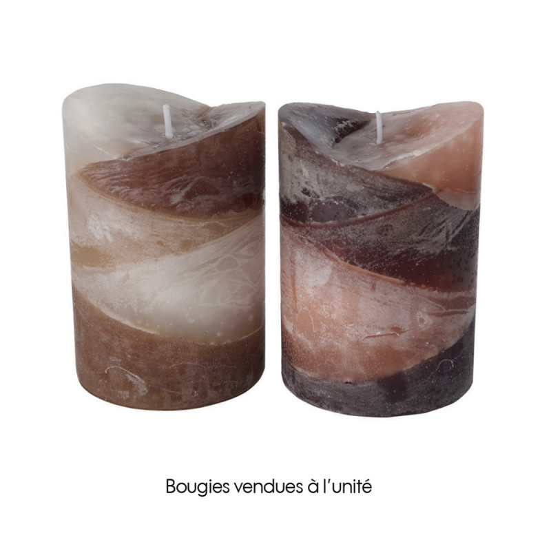 Bougie large Gradienta en cire Beige&Brune ou Oran