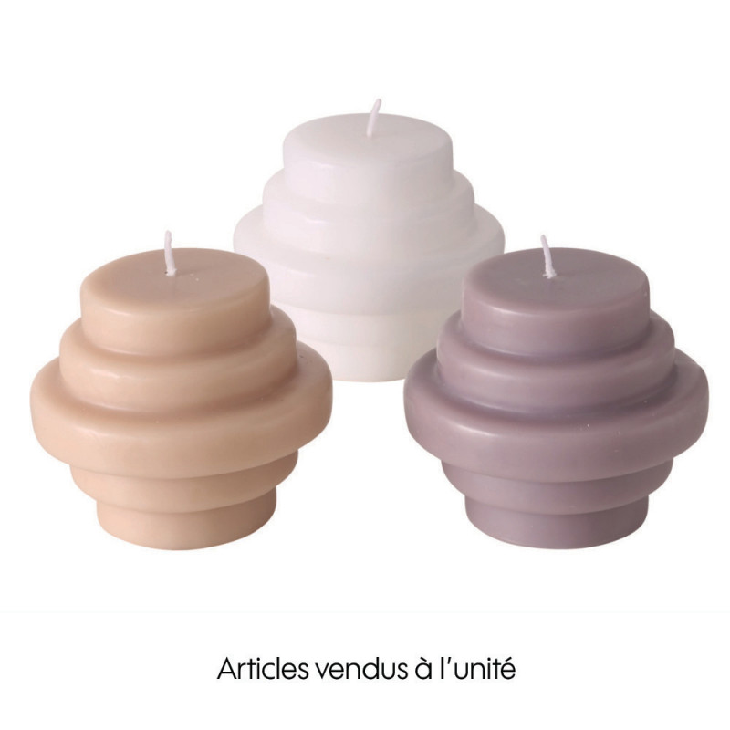 Bougie de décoration Trapeca coloris Blanc Lilas o