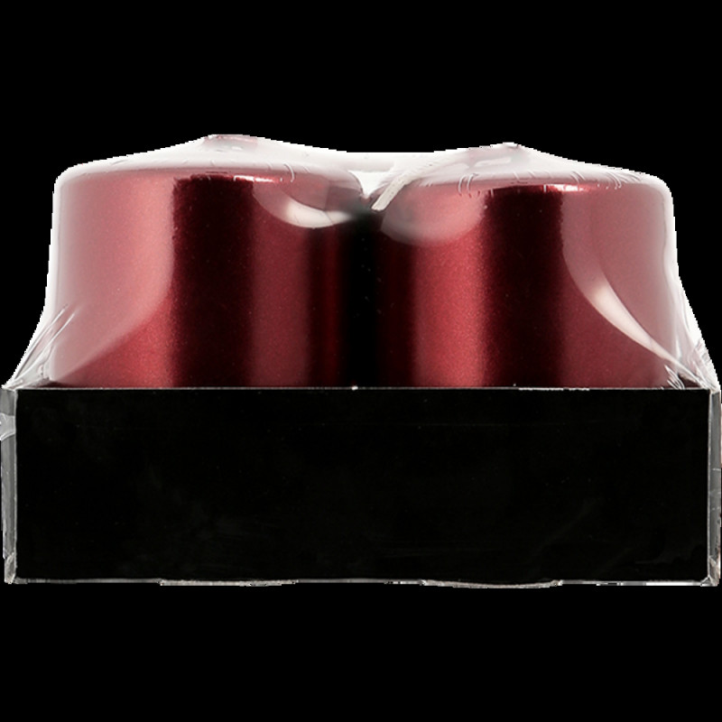 Lot de 4 bougies, coloris rouge métallisé - D. 3,8