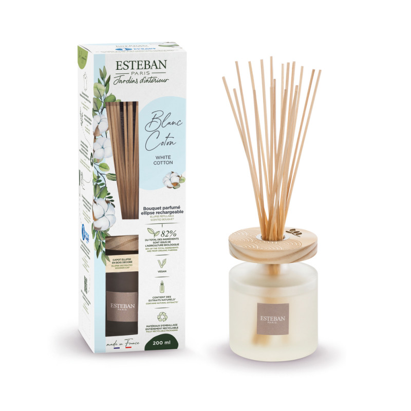 Bouquet parfumé et sa recharge - Blanc coton 200 m
