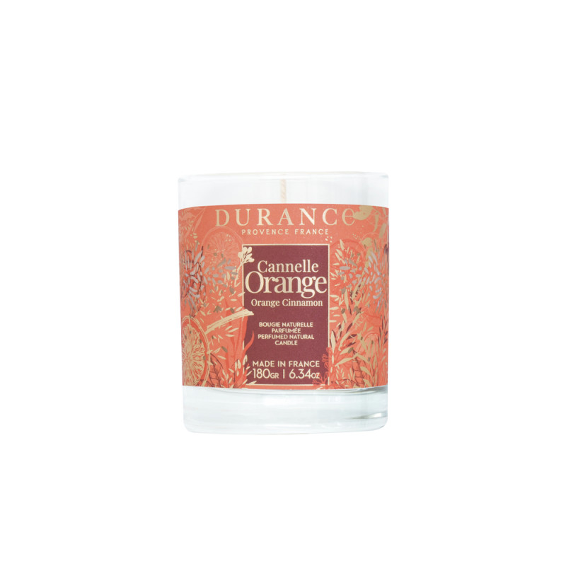 Bougie naturelle parfumée, cannelle orange - 180g