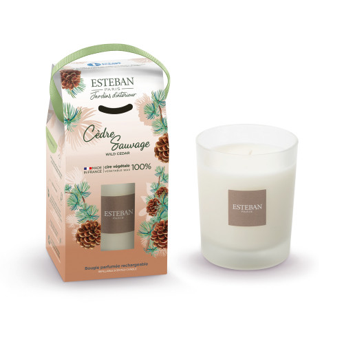 Bougie parfumée rechargeable 'Cèdre Sauvage' - 180