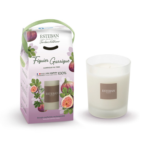Bougie parfumée rechargeable 'Figuier Garrigue' -