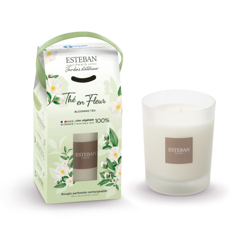 Bougie parfumée rechargeable 'Thé en fleur' - 180g