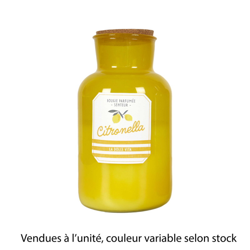 Bougie à la citronnelle en fiole, coloris variable