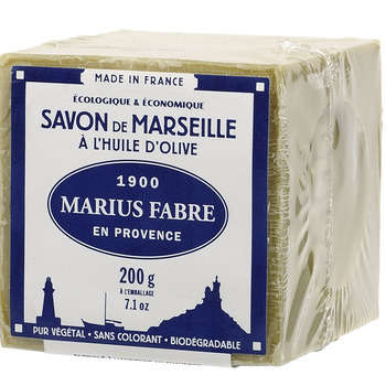 Savon de Marseille, 200 g - Vert, à l'huile d'oliv