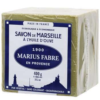 Savon de Marseille, 400 g - Vert, à l'huile d'oliv