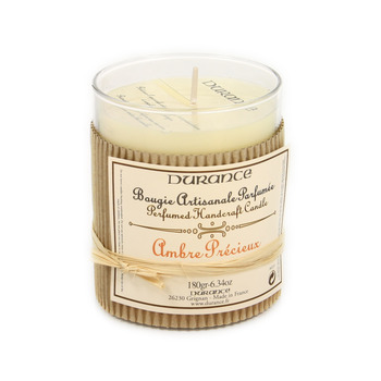 Bougie parfumée ambre cire végétale rechargeable -
