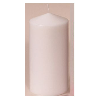 Bougie cylindrique : blanc, d.9,7xH.20cm