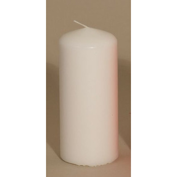 Bougie cylindrique : blanc, d.5,7xH.13cm