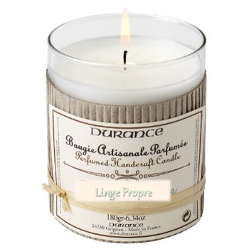 Bougie parfumée linge propre cire végétale recharg