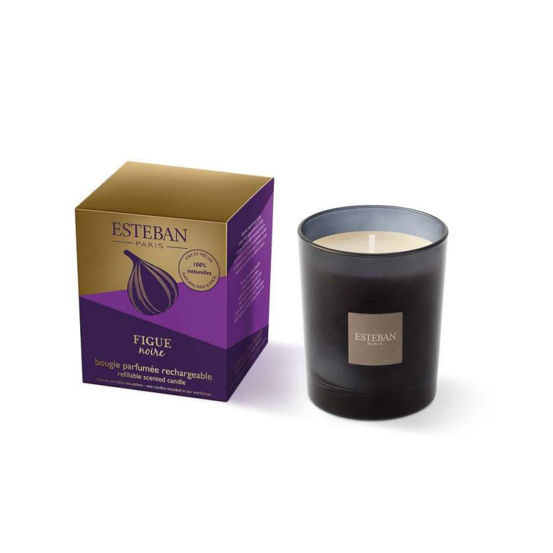 Bougie parfumée à la figue en cire végétale rechar