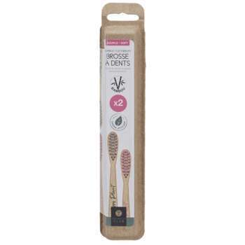 Brosse à dents en bambou x2