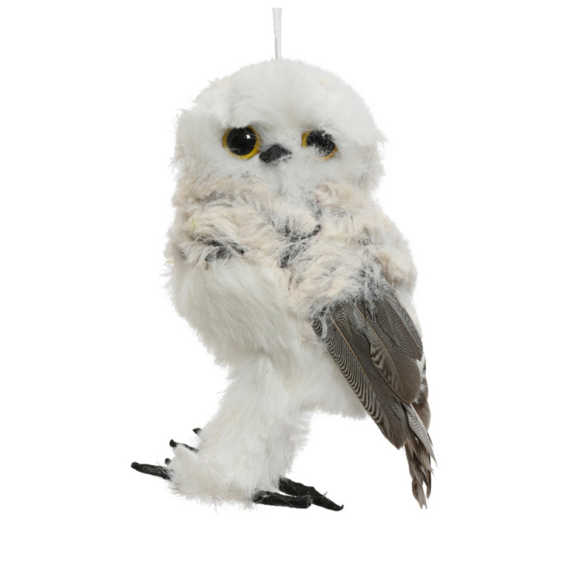 Suspension de Noël : chouette, coloris gris - H. 1