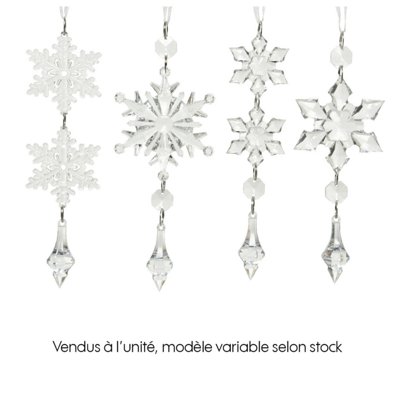 Suspension de Noël : Flocon de neige acrylique H16