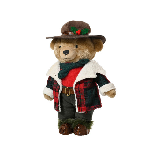 Ours en peluche aventurier, coloris mixte - H. 45c