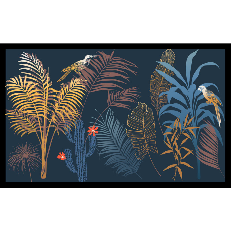 Paillasson d'intérieur 'Eleos birds', coloris noir