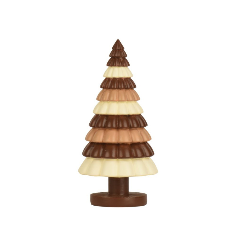 Petit sapin de Noël 'Chocolat', coloris blanc et m
