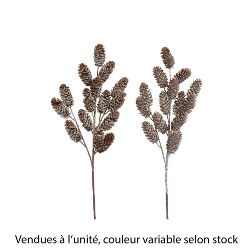 Branche 'Pomme de pin', coloris variable - H. 62cm