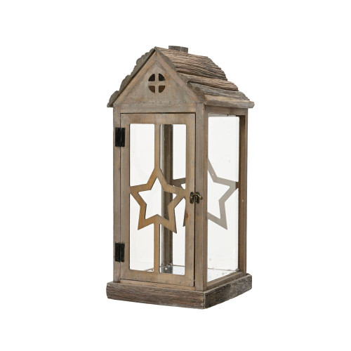 Lanterne de Noël 'Étoile', en bois - H. 62,5cm