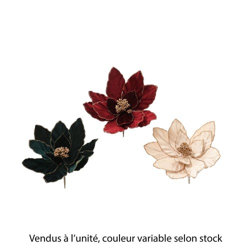 Poinsettia à clipper en velours, coloris variable