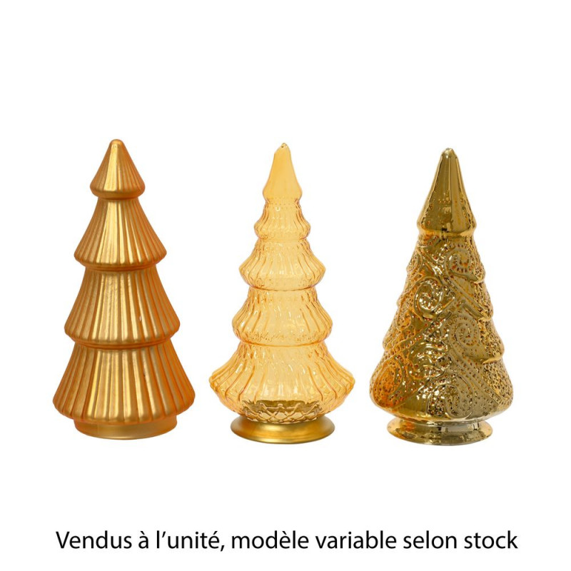 Sapin de Noël en verre, coloris or et modèle varia