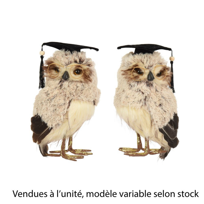 Chouette en fourrure artificielle, modèle variable