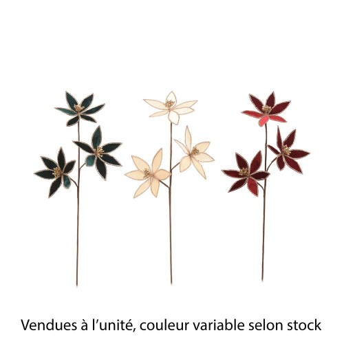 Branche décorative en velours 'Fleur', coloris var