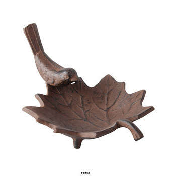 Bain à oiseaux 'feuille', en fonte L. 20,3 cm